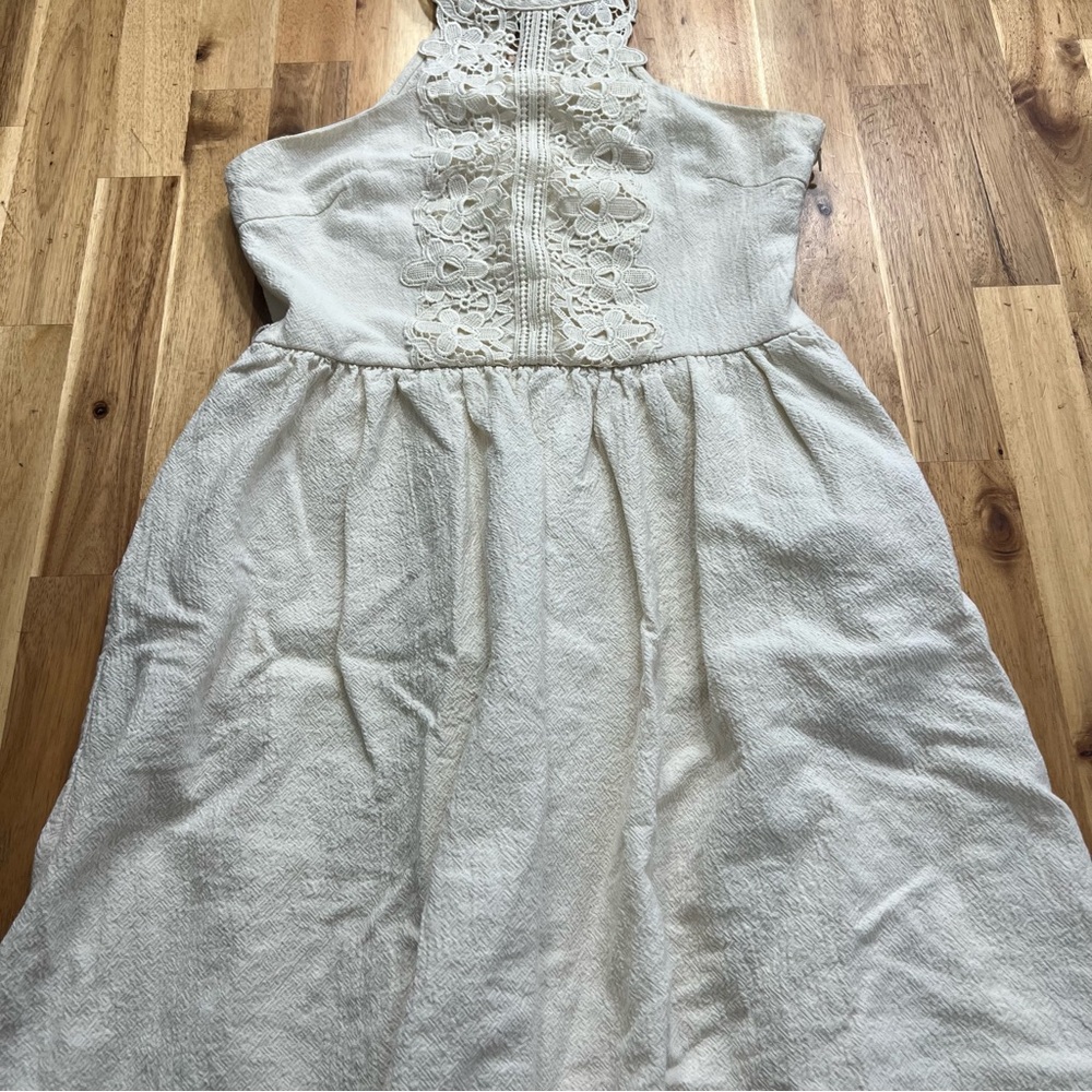 Altar’d State Lace Midi Dress Cream Sleeveless Boho Cottagecore Size S
